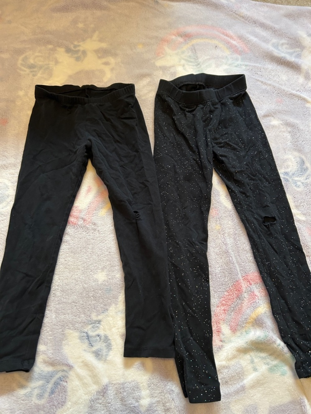 FREE‼️ Cat & Jack Black Girls' Leggings - Solid & Glitter Pair